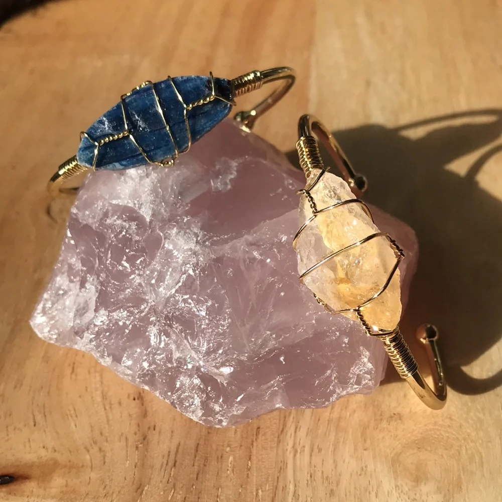 Rough stone cuff bangles - Picture 2 of 6